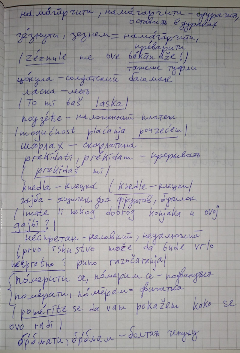 Сербский язык разговорник с ударением